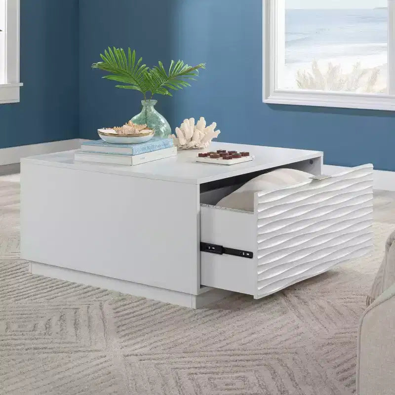 Tavolino da salotto Sauder Morgan Main con cassetti, bianco