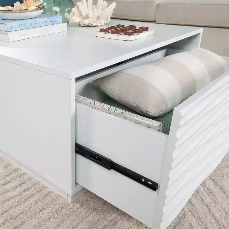 Tavolino da salotto Sauder Morgan Main con cassetti, bianco