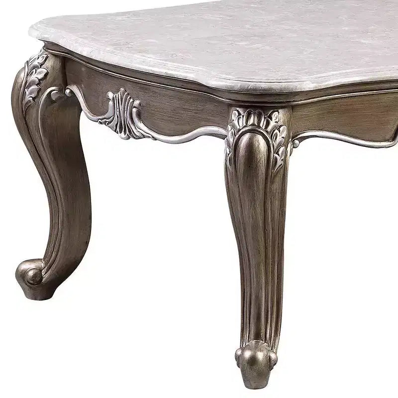 Tavolino da caffè Elozzol da 54": Gambe Queen Anne, Intagliato a conchiglia, Nessun assemblaggio - Acme Furniture