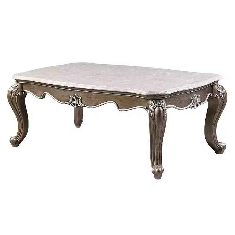 Tavolino da caffè Elozzol da 54": Gambe Queen Anne, Intagliato a conchiglia, Nessun assemblaggio - Acme Furniture
