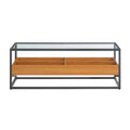 Saarinen Glass Top Coffee Table Golden Oak - Danya B.: Contemporary Scandinavian Style, Open Shelves, Storage, Matte Finish