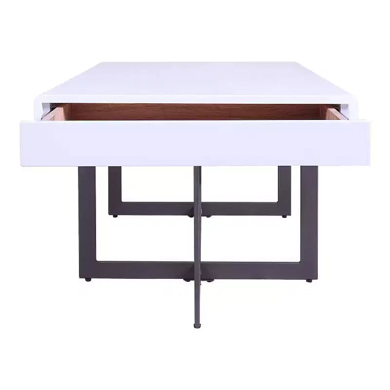 Tavolino da Caffè Rettangolare Neyo da 47,25" con Cassetti Bianco - miBasics