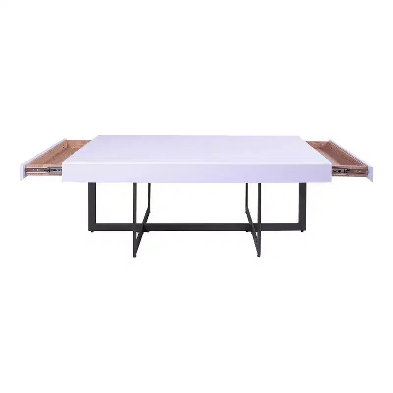 Tavolino da Caffè Rettangolare Neyo da 47,25" con Cassetti Bianco - miBasics