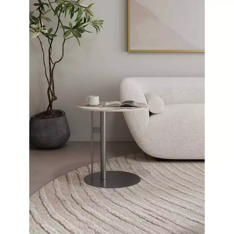 Manhattan Comfort Tavolino Alondra con piano in pietra sinterizzata nera