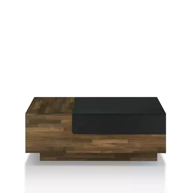 Tavolino da Caffè Croston con Vano Contenitore a Scorrimento, color Hickory Chiaro - miBasics: Design Mid-century, Piano Sollevabile, Forma Rettangolare