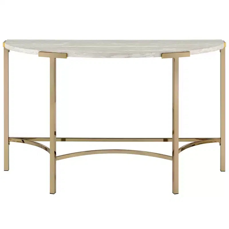 Tavolo da divano semicircolare moderno Grand Canal Champagne - miBasics