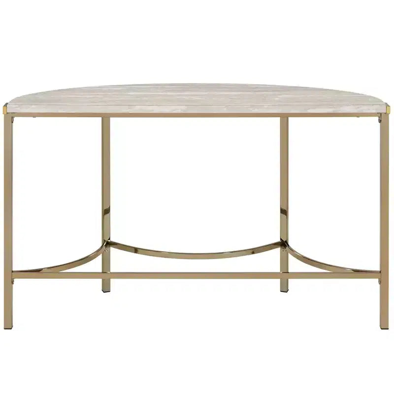 Tavolo da divano semicircolare moderno Grand Canal Champagne - miBasics
