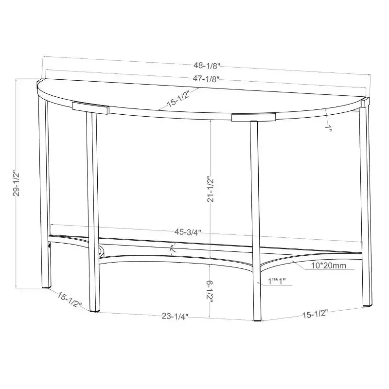 Tavolo da divano semicircolare moderno Grand Canal Champagne - miBasics