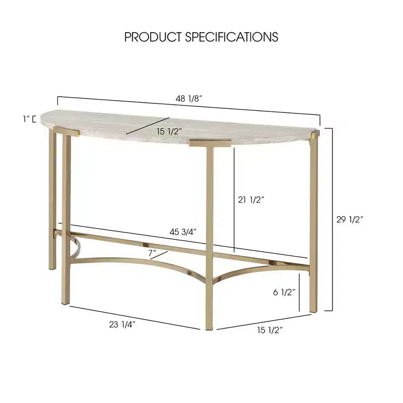 Tavolo da divano semicircolare moderno Grand Canal Champagne - miBasics
