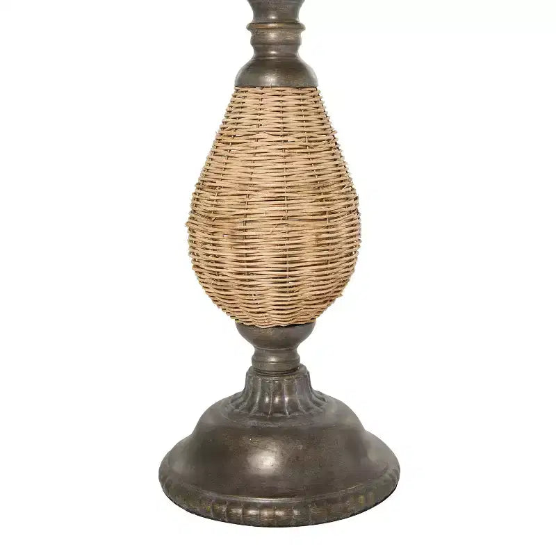 Tavolino d'appoggio rotondo in metallo e legno marrone stile rustico - Olivia & May: Nessun montaggio, piano in legno rotondo