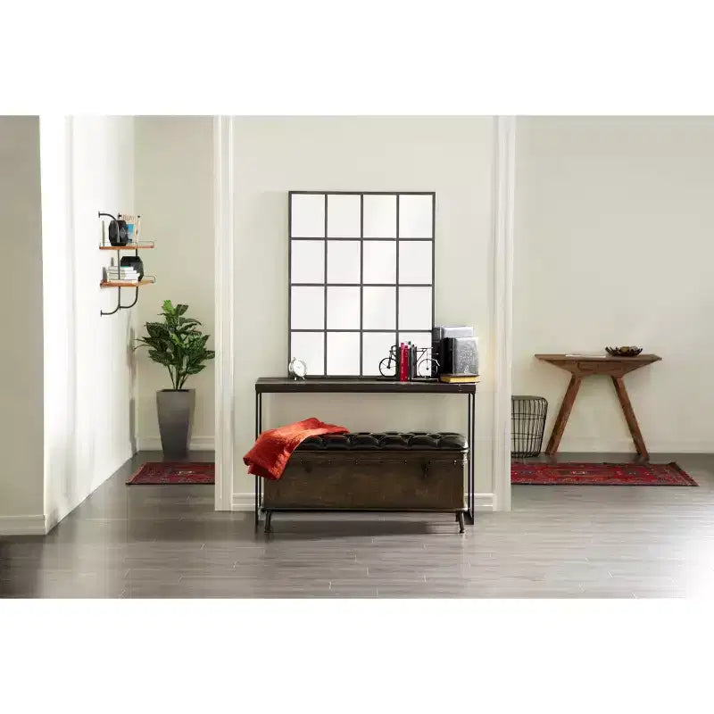 Consolle in metallo contemporaneo Marrone - Olivia & May: Robusta da ingresso nera, Uso interno, Richiede assemblaggio