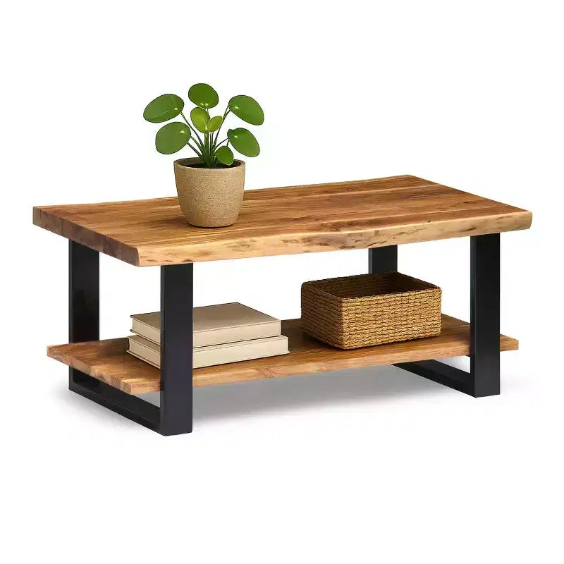 Tavolino da Caffè in Legno Bordo Naturale Alpine - Alaterre Furniture