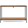 Nolan 2 Tier Console Table Brown - ClickDecor: Rustic Charm, Iron Frame, Entryway Display