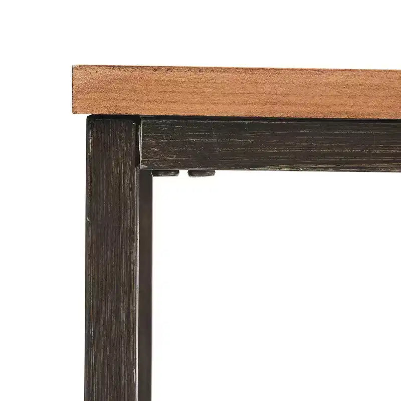 Consolle a due ripiani Nolan marrone - ClickDecor: fascino rustico, struttura in ferro, esposizione all'ingresso