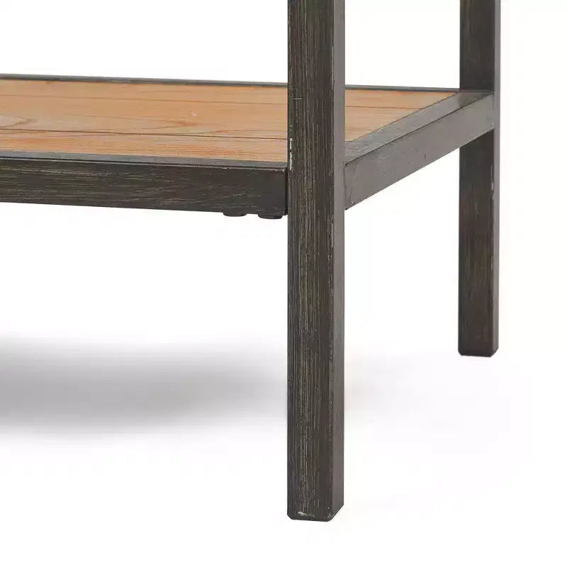 Consolle a due ripiani Nolan marrone - ClickDecor: fascino rustico, struttura in ferro, esposizione all'ingresso