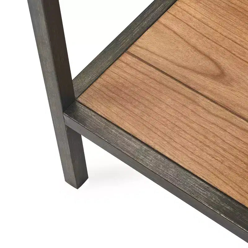 Consolle a due ripiani Nolan marrone - ClickDecor: fascino rustico, struttura in ferro, esposizione all'ingresso
