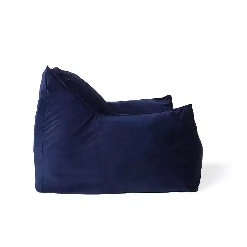 Poltrona a sacco moderna in velluto Loubar con braccioli blu navy - Christopher Knight Home