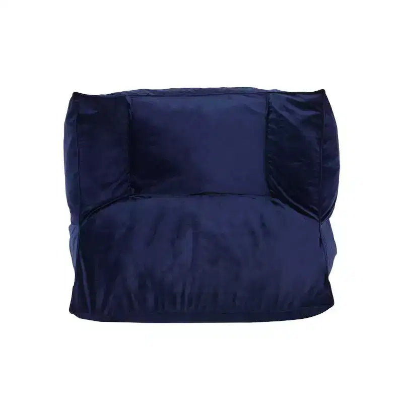 Poltrona a sacco moderna in velluto Loubar con braccioli blu navy - Christopher Knight Home