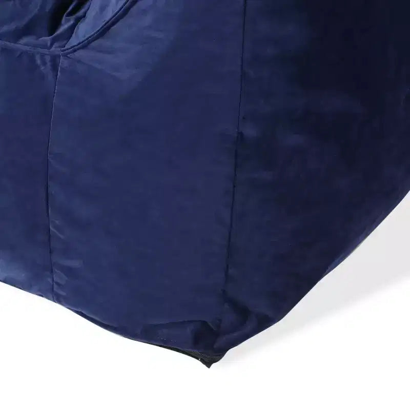 Poltrona a sacco moderna in velluto Loubar con braccioli blu navy - Christopher Knight Home