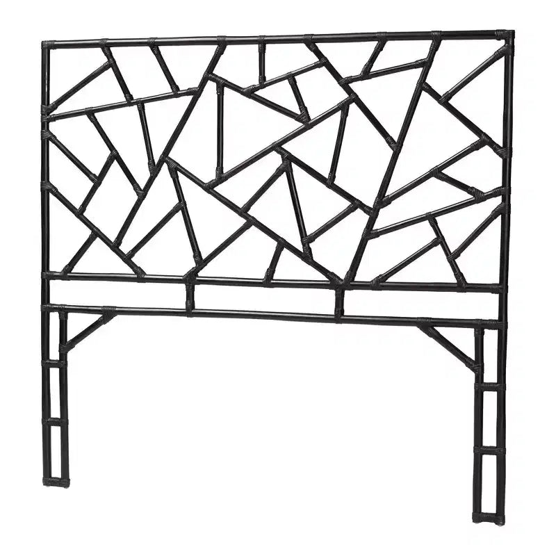 Bali & Pari Testiera autoportante in rattan nero Queen Size Frydel
