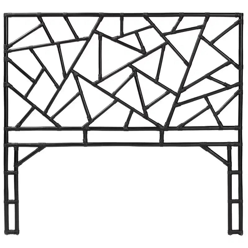 Bali & Pari Testiera autoportante in rattan nero Queen Size Frydel