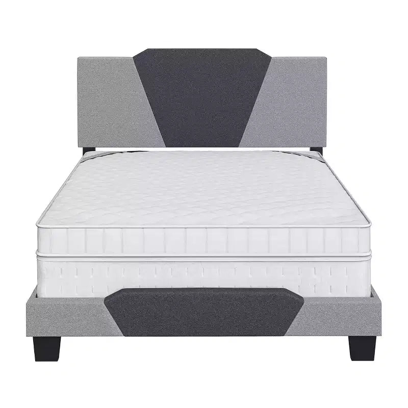 Letto Imbottito Matrimoniale Queen in Lino Contemporaneo Carbone/Grigio - Doghe Resistenti in Legno di Betulla, Necessario Sommier