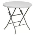 Flash Furniture 2.63-Foot Round Granite White Plastic Folding Table