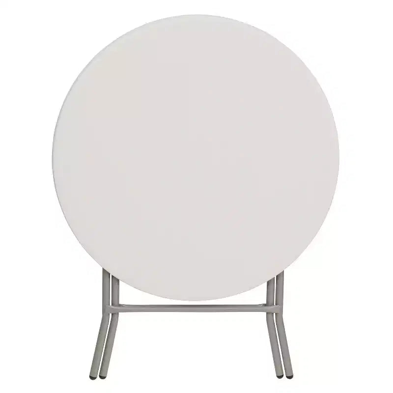 Tavolo pieghevole rotondo in plastica bianca effetto granito Flash Furniture da 2,63 piedi