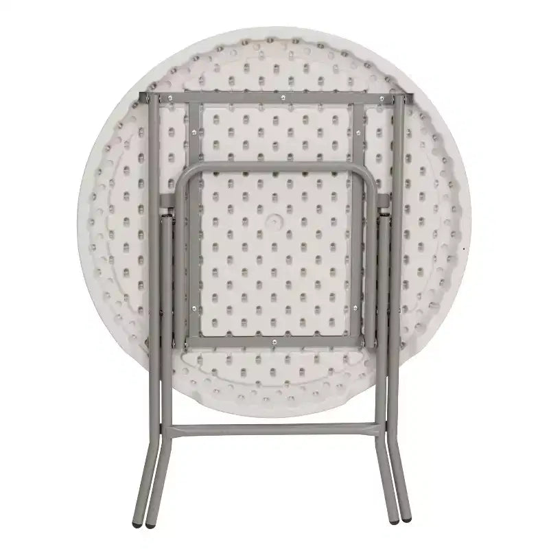 Tavolo pieghevole rotondo in plastica bianca effetto granito Flash Furniture da 2,63 piedi