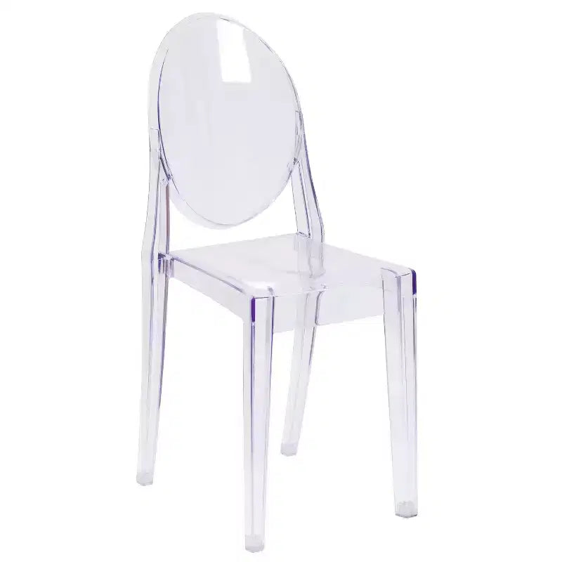 Flash Furniture Ghost Side Chair in Transparent Crystal
