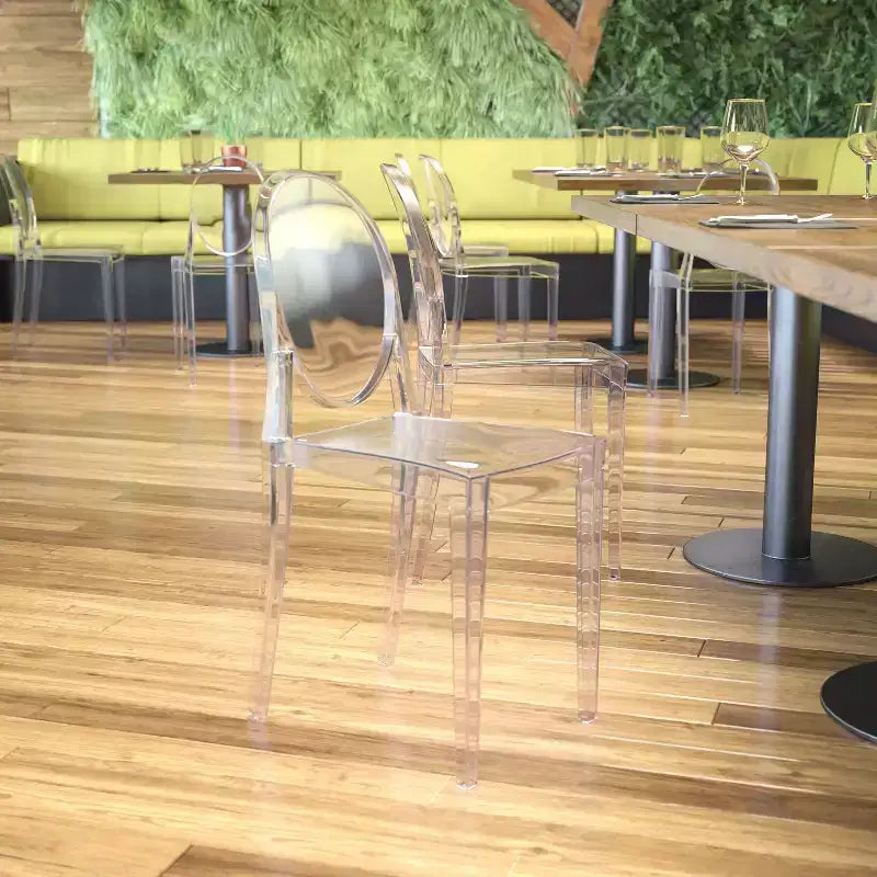 Sedia Flash Furniture Ghost in Cristallo Trasparente