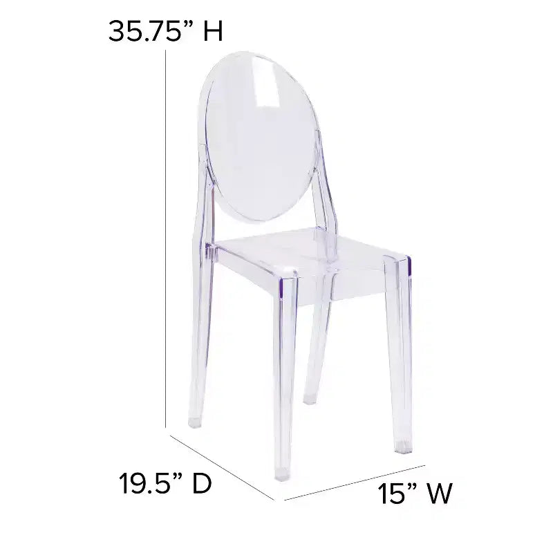 Sedia Flash Furniture Ghost in Cristallo Trasparente