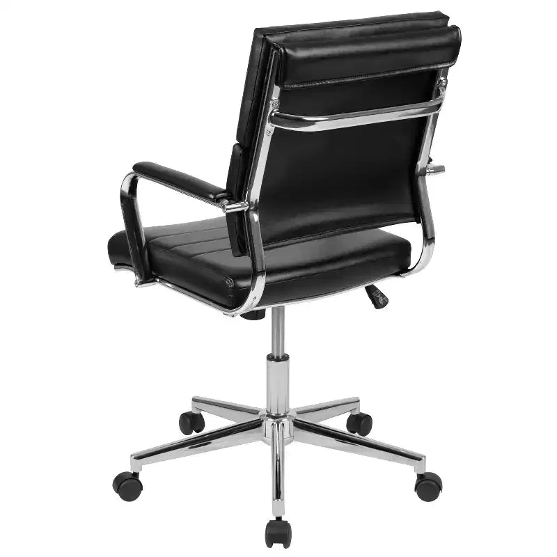 Sedia da ufficio direzionale girevole Flash Furniture con pannello contemporaneo in similpelle e schienale medio