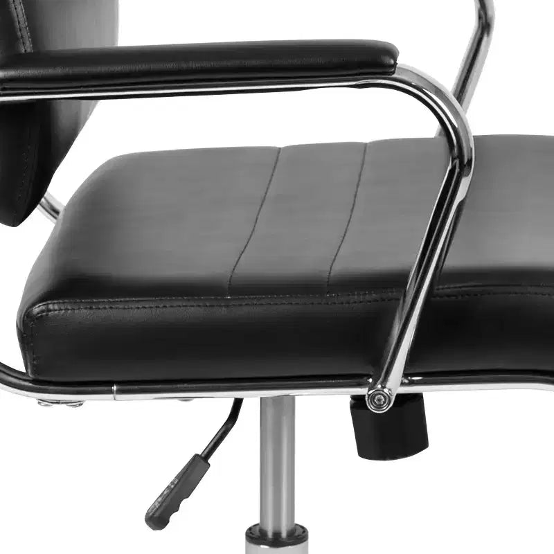 Sedia da ufficio direzionale girevole Flash Furniture con pannello contemporaneo in similpelle e schienale medio