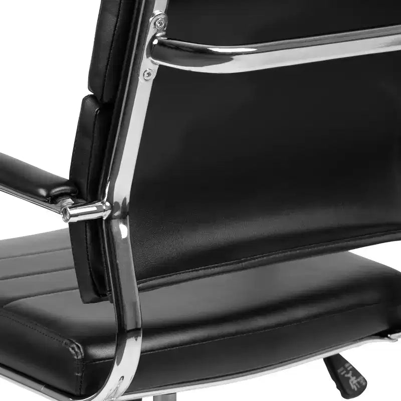 Sedia da ufficio direzionale girevole Flash Furniture con pannello contemporaneo in similpelle e schienale medio