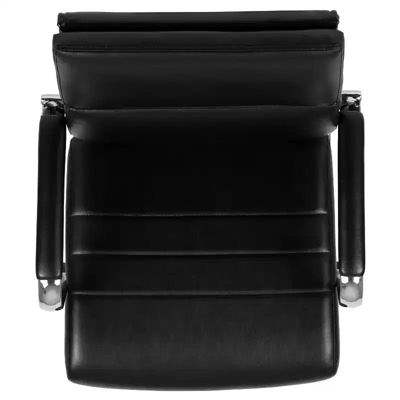 Sedia da ufficio direzionale girevole Flash Furniture con pannello contemporaneo in similpelle e schienale medio