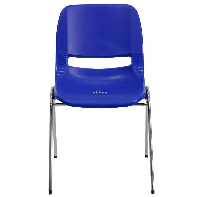 Sedia impilabile ergonomica Flash Furniture HERCULES Series con scocca, capacità 399 kg, telaio cromato e altezza seduta 45,7 cm