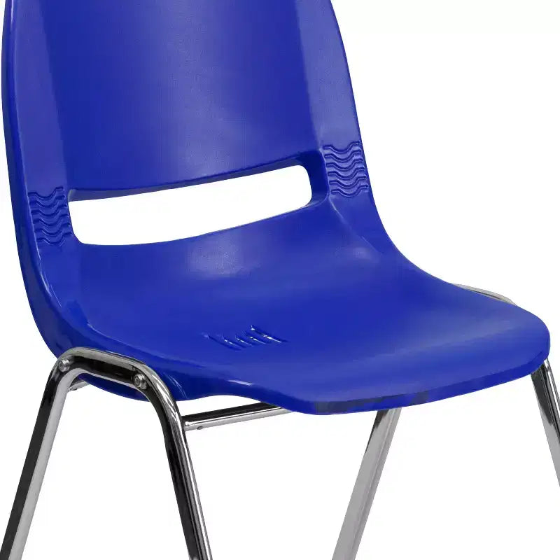 Sedia impilabile ergonomica Flash Furniture HERCULES Series con scocca, capacità 399 kg, telaio cromato e altezza seduta 45,7 cm