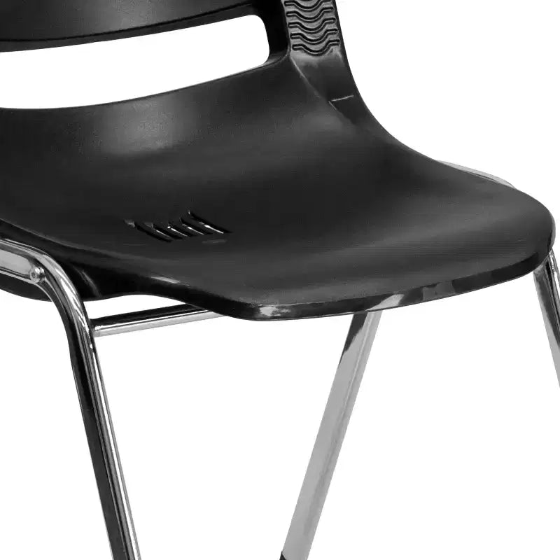Sedia impilabile ergonomica Flash Furniture HERCULES Series con scocca, capacità 399 kg, telaio cromato e altezza seduta 45,7 cm