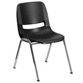 Sedia impilabile ergonomica Flash Furniture HERCULES Series con scocca, capacità 399 kg, telaio cromato e altezza seduta 45,7 cm
