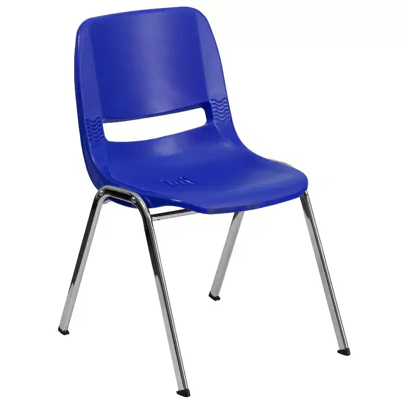 Sedia impilabile ergonomica Flash Furniture HERCULES Series con scocca, capacità 399 kg, telaio cromato e altezza seduta 45,7 cm