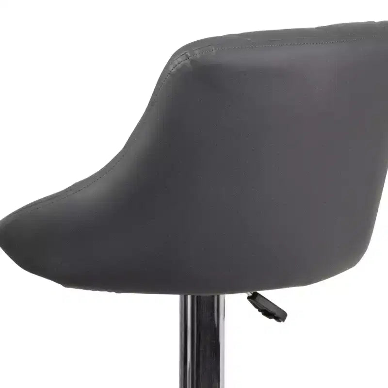 Flash Furniture Sgabello da bar contemporaneo con seduta a secchiello in vinile regolabile in altezza con schienale a motivo a diamante e base cromata
