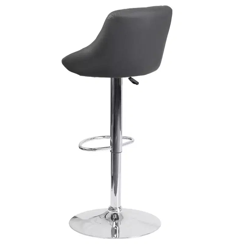 Flash Furniture Sgabello da bar contemporaneo con seduta a secchiello in vinile regolabile in altezza con schienale a motivo a diamante e base cromata