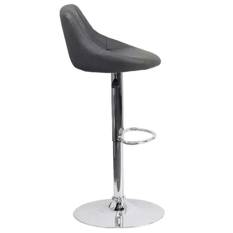 Flash Furniture Sgabello da bar contemporaneo con seduta a secchiello in vinile regolabile in altezza con schienale a motivo a diamante e base cromata