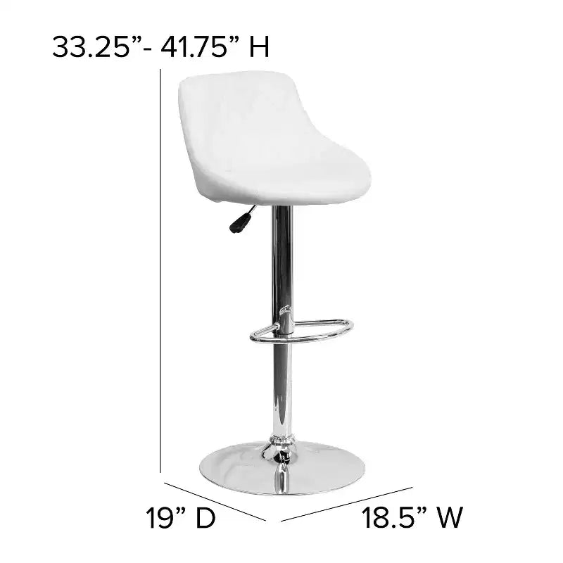 Flash Furniture Sgabello da bar contemporaneo con seduta a secchiello in vinile regolabile in altezza con schienale a motivo a diamante e base cromata