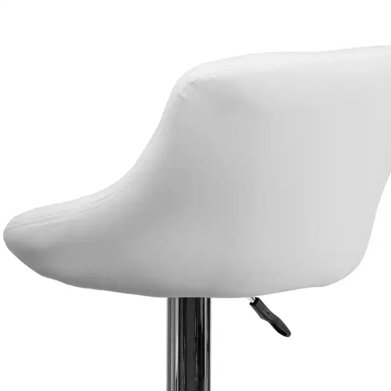 Flash Furniture Sgabello da bar contemporaneo con seduta a secchiello in vinile regolabile in altezza con schienale a motivo a diamante e base cromata