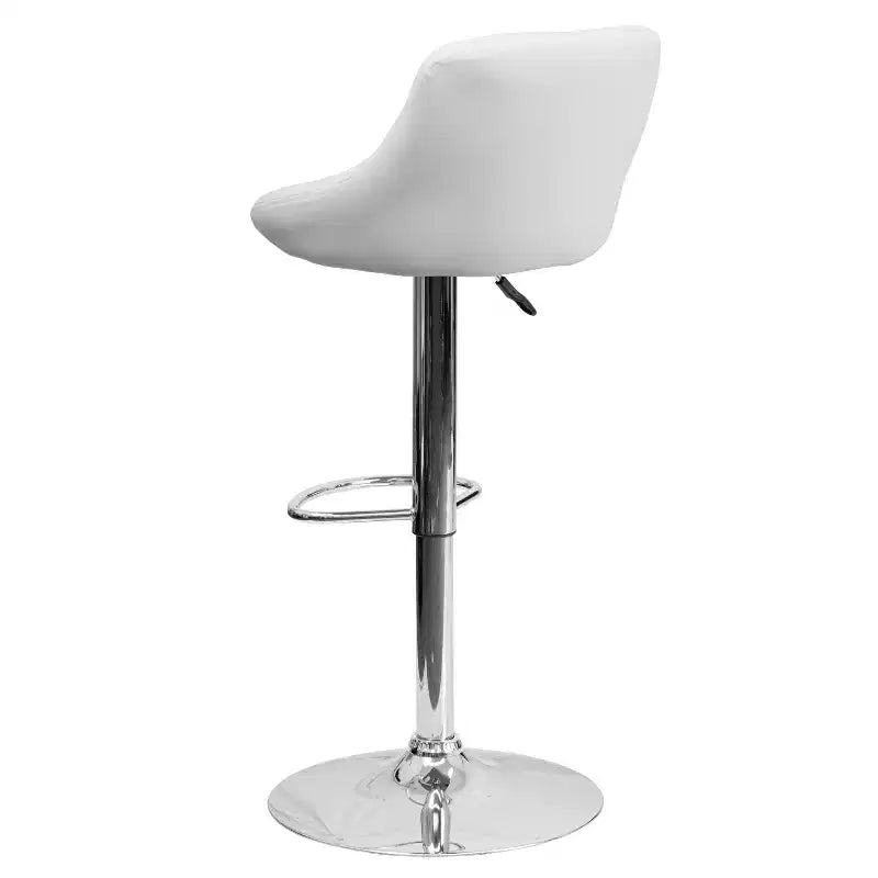 Flash Furniture Sgabello da bar contemporaneo con seduta a secchiello in vinile regolabile in altezza con schienale a motivo a diamante e base cromata