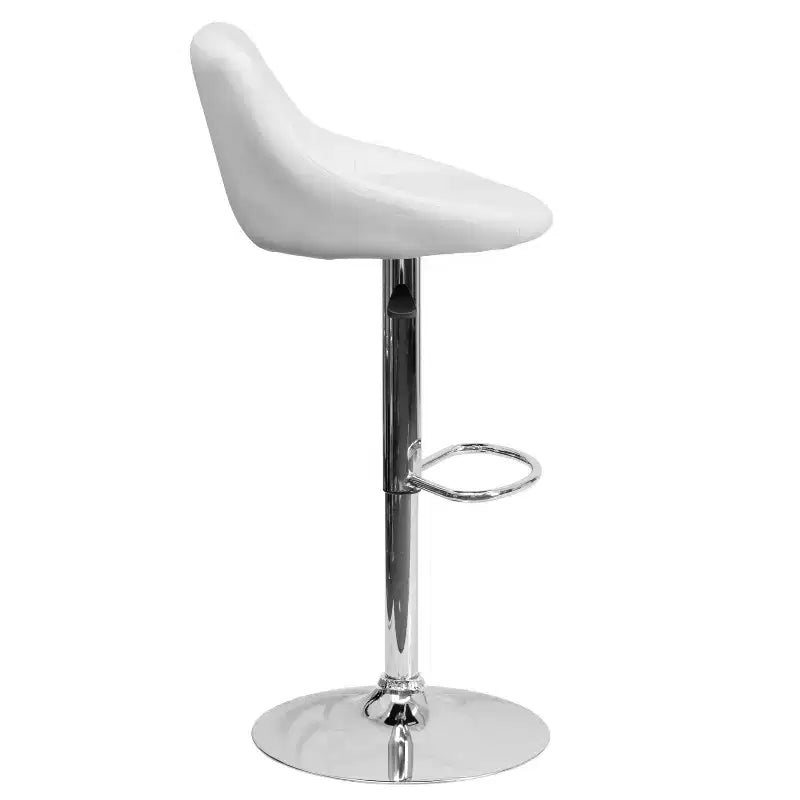Flash Furniture Sgabello da bar contemporaneo con seduta a secchiello in vinile regolabile in altezza con schienale a motivo a diamante e base cromata