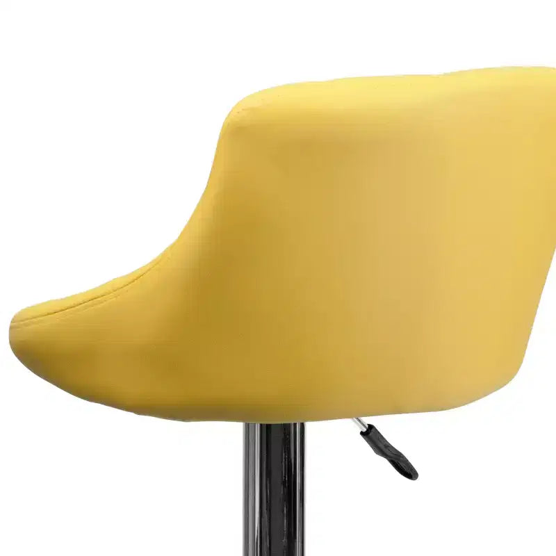 Flash Furniture Sgabello da bar contemporaneo con seduta a secchiello in vinile regolabile in altezza con schienale a motivo a diamante e base cromata