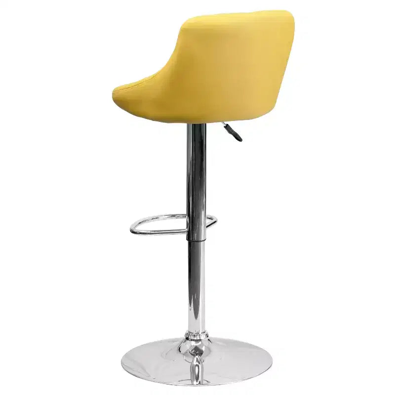 Flash Furniture Sgabello da bar contemporaneo con seduta a secchiello in vinile regolabile in altezza con schienale a motivo a diamante e base cromata